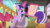 Size: 1674x930 | Tagged: safe, screencap, apple bloom, scootaloo, silverstream, sweetie belle, twilight sparkle, alicorn, earth pony, pegasus, pony, g4, surf and/or turf, contract, cutie mark crusaders, female, filly, implied silverstream, magic, mare, telekinesis, train station, twilight sparkle (alicorn)