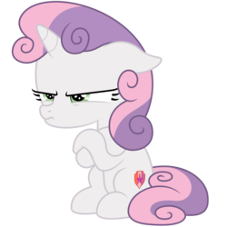 Size: 3000x3000 | Tagged: safe, artist:besttubahorse, sweetie belle, pony, unicorn, g4, surf and/or turf, .svg available, crossed hooves, cute, female, filly, grumpy, grumpy belle, high res, simple background, sitting, svg, transparent background, vector