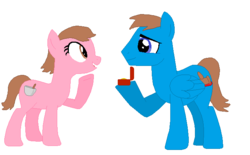 Size: 690x428 | Tagged: safe, artist:selenaede, artist:starfleet-timelord, oc, oc only, oc:cherry cookie, oc:court case, base used, female, male, mare, marriage proposal, ring, stallion, straight