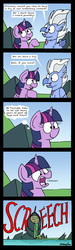 Size: 1258x4219 | Tagged: safe, artist:bobthedalek, sky beak, twilight sparkle, alicorn, classical hippogriff, hippogriff, pony, g4, surf and/or turf, comic, duo, female, in need of a vacation, male, mare, mount aris, screech, this will end in deafness, this will end in tears and/or death, twilight sparkle (alicorn)