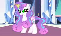 Size: 992x596 | Tagged: safe, artist:rainbows-skies, princess flurry heart, alicorn, pony, g4, evil flurry heart, female, older, older flurry heart, possessed, solo, sombra eyes