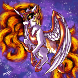 Size: 1024x1024 | Tagged: safe, artist:stainedglasslighthea, daybreaker, alicorn, pony, a royal problem, g4, cute, diabreaker, female, mare, open mouth, solo