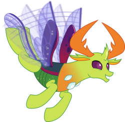 Size: 5000x4878 | Tagged: safe, artist:dashiesparkle, thorax, changedling, changeling, g4, season 8, .svg available, absurd resolution, changeling king, flying, intro, king thorax, male, simple background, solo, transparent background, vector