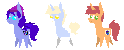 Size: 1283x517 | Tagged: safe, artist:nootaz, oc, oc only, oc:amplitude, oc:game guard, oc:nootaz, bat pony, pony, animated, bat pony oc, pointy ponies, simple background, transparent background