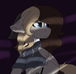 Size: 2266x2214 | Tagged: safe, artist:brokensilence, oc, oc only, oc:misty serenity, pegasus, pony, beanie, clothes, eyeshadow, hat, high res, hoodie, makeup, solo