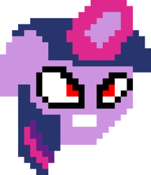 Size: 250x290 | Tagged: safe, artist:ponyfan6849, twilight sparkle, g4, angry, head only, pixel art, silhouette, simple background, transparent background