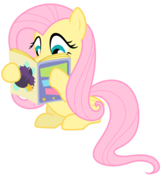 Size: 7000x7590 | Tagged: safe, artist:estories, fluttershy, pegasus, pony, g4, absurd resolution, female, magazine, simple background, solo, transparent background, vector