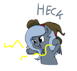 Size: 700x641 | Tagged: safe, artist:yipsy, oc, oc only, oc:panne, bat pony, pony, animated, fangs, female, filly, glare, hat, heck, magic, open mouth, simple background, smiling, smirk, solo, white background, witch hat, wizard hat