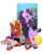 Size: 1024x1270 | Tagged: safe, artist:arctic-fox, oc, oc only, oc:aramau, oc:firebrand, pony, unicorn, buckler, clothes, commission, crossed legs, female, firemau, glasses, high heels, male, map, mare, shield, shoes, simple background, sitting on pony, skirt, skirt suit, stallion, suit, transparent background, tube skirt