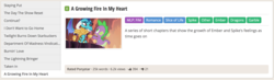 Size: 2090x608 | Tagged: safe, princess ember, spike, fanfic:a growing fire in my heart, g4, female, fimfiction, male, ship:emberspike, shipping, straight