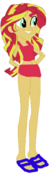 Size: 352x1197 | Tagged: safe, editor:php77, sunset shimmer, equestria girls, g4, 1000 hours in ms paint, clothes, female, simple background, swimsuit, transparent background