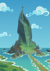 Size: 2480x3507 | Tagged: safe, artist:sonofaskywalker, g4, surf and/or turf, cloud, high res, mount aris, mountain, no pony, railroad, rock, scenery, train, train tracks, vector, water