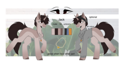 Size: 4000x2209 | Tagged: safe, artist:umiimou, oc, oc only, oc:jack, pony, unicorn, clothes, male, reference sheet, solo, stallion, sweater