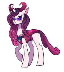 Size: 823x936 | Tagged: safe, artist:pandemiamichi, oc, oc only, changepony, hybrid, pony, female, interspecies offspring, mare, offspring, parent:pharynx, parent:princess amore, simple background, solo, transparent background