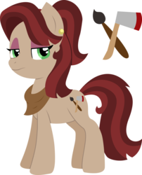 Size: 1024x1270 | Tagged: safe, artist:saukapie, oc, oc only, oc:mahogany redwood, earth pony, pony, female, mare, offspring, parent:cherry jubilee, parent:mud briar, simple background, solo, transparent background