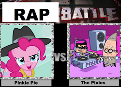 Size: 899x643 | Tagged: safe, pinkie pie, pixie, g4, hp, rap, rap battle, rapping, sanderson, the fairly oddparents