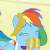 Size: 338x338 | Tagged: safe, screencap, rainbow dash, pegasus, pony, g4, season 1, the best night ever, animated, clothes, cute, dashabetes, dress, fangasm, fangirl, female, gala dress, rainbow dash always dresses in style, solo, squeak, squee