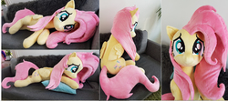 Size: 8848x3920 | Tagged: safe, artist:epicrainbowcrafts, fluttershy, pony, g4, absurd resolution, irl, life size, photo, plushie, prone, solo