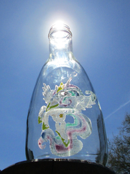 Size: 2170x2894 | Tagged: safe, artist:malte279, princess celestia, g4, craft, engraving, glass, glass bottle, glass engraving, glass painting, high res, sun