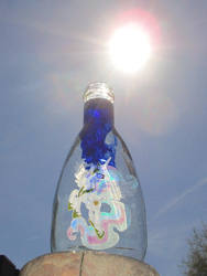 Size: 2106x2807 | Tagged: safe, artist:malte279, princess celestia, g4, glass, glass bottle, glass engraving, glass painting, high res, inked, sun