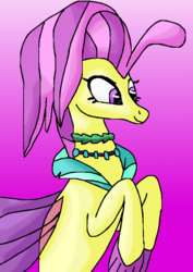 Size: 565x800 | Tagged: safe, artist:mojo1985, ocean flow, seapony (g4), g4, surf and/or turf, female, mare, purple background, simple background, solo