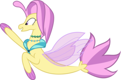 Size: 3808x2516 | Tagged: safe, artist:shootingstarsentry, ocean flow, seapony (g4), g4, surf and/or turf, female, high res, simple background, smiling, solo, transparent background, vector
