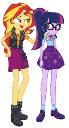 Size: 727x1335 | Tagged: safe, artist:seahawk270, editor:php77, sci-twi, sunset shimmer, twilight sparkle, equestria girls, equestria girls specials, g4, my little pony equestria girls: better together, my little pony equestria girls: forgotten friendship, clothes, female, lesbian, sci-twi skirt, ship:sci-twishimmer, ship:sunsetsparkle, shipping, simple background, skirt, transparent background