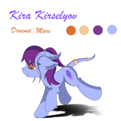 Size: 2500x2500 | Tagged: safe, artist:lunar froxy, oc, oc only, oc:kira kirselyov, draenei, pony, eye clipping through hair, high res, ponified, reference sheet, solo