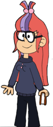 Size: 2732x6583 | Tagged: safe, moondancer, g4, book, clothes, glasses, pants, style emulation, sweater, the loud house