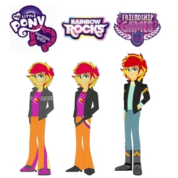 Size: 950x950 | Tagged: safe, artist:mytri-atari93, sunset shimmer, equestria girls, g4, my little pony equestria girls: friendship games, my little pony equestria girls: rainbow rocks, clothes, equestria girls logo, equestria guys, jacket, male, rule 63, sunset glare