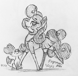 Size: 2372x2319 | Tagged: safe, artist:floofyfoxcomics, oc, oc only, oc:autumn science, fennekin, pony, unicorn, clothes, female, high res, mare, monochrome, pokémon, solo, traditional art