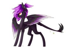 Size: 1024x683 | Tagged: safe, artist:hyshyy, oc, oc only, oc:night light, pegasus, pony, female, mare, simple background, solo, tongue out, transparent background