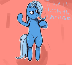 Size: 2100x1895 | Tagged: safe, artist:voloutfelixsit, trixie, pony, unicorn, g4, bipedal, boasting, colored pupils, female, full body, mare, solo