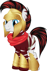 Size: 1225x1842 | Tagged: safe, artist:mourningfog, oc, oc only, pony, zebra, armor, base used, clothes, commission, helmet, male, scarf, simple background, solo, stripes, toy, transparent background, war paint, zebra oc
