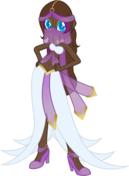 Size: 664x906 | Tagged: safe, artist:mourningfog, oc, oc only, oc:astral song, equestria girls, g4, clothes, commission, dress, equestria girls-ified, high heels, ribbon, shoes, simple background, solo, transparent background