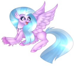 Size: 1024x938 | Tagged: safe, artist:sachanart, silverstream, classical hippogriff, hippogriff, g4, school daze, female, prone, simple background, solo, transparent background