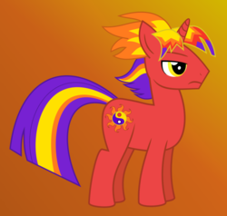Size: 1024x975 | Tagged: safe, artist:silver star apple, oc, oc only, oc:sunrise stardust, pony, unicorn, fallout equestria, gradient background, male, reference sheet, s.p.e.c.i.a.l., showcase, simple background, solo, special, stallion