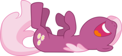 Size: 1024x476 | Tagged: safe, artist:themixelfan, cheerilee, earth pony, pony, g4, the maud couple, cheeribetes, cute, female, laughing, nose in the air, on back, simple background, solo, transparent background, vector