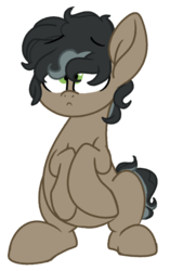 Size: 918x1459 | Tagged: safe, artist:binkyt11, doctor caballeron, pony, g4, colt, concerned, curly mane, male, simple background, solo, transparent background, younger
