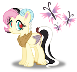 Size: 1024x955 | Tagged: safe, artist:ponycat-artist, oc, oc only, oc:snowy lilly, hybrid, female, interspecies offspring, offspring, parent:discord, parent:fluttershy, parents:discoshy, simple background, solo, transparent background