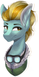 Size: 1100x2185 | Tagged: safe, artist:shadow-nights, lightning dust, pony, g4, female, goggles, mare, simple background, smiling, solo, transparent background
