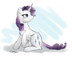 Size: 3910x3060 | Tagged: safe, artist:coffytacotuesday, rarity, pony, g4, female, high res, sitting, solo