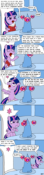 Size: 1000x4000 | Tagged: safe, artist:bjdazzle, twilight sparkle, alicorn, pony, g4, surf and/or turf, book, comic, cutie mark, map, mount aris, rant, season 8 homework assignment, table, the cmc's cutie marks, throne, throne room, twilight sparkle (alicorn), twilight sparkle is not amused, twilight's castle, unamused