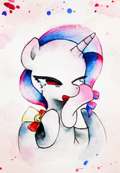 Size: 2844x4104 | Tagged: safe, artist:mashiromiku, oc, oc only, oc:mimi, pony, graduated, traditional art, watercolor painting