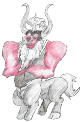 Size: 1215x1790 | Tagged: safe, artist:joey012, editor:binkyt11, lord tirek, villains of equestria collab, g4, anatomically incorrect, antagonist, colored pencil drawing, incorrect leg anatomy, male, pencil, simple background, solo, traditional art, transparent background