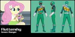 Size: 600x300 | Tagged: safe, edit, edited screencap, screencap, fluttershy, human, equestria girls, g4, dino charge, female, green ranger, kyoryuger, kyoryugreen, power rangers, power rangers dino charge, super sentai, zyuden sentai kyoryuger