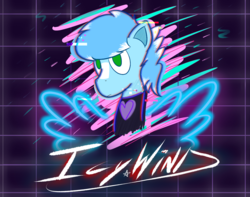 Size: 1269x1000 | Tagged: safe, artist:icy wind, oc, oc only, oc:icy wind, pony, aesthetics, solo, synthwave, vaporwave, vaporwave style