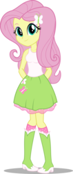 Size: 1272x3000 | Tagged: safe, artist:cyberapple456, fluttershy, butterfly, human, equestria girls, g4, arm behind back, boots, clothes, female, high heel boots, looking at you, pigeon toed, realistic anatomy, shirt, shoes, shy, simple background, skirt, socks, solo, transparent background, vector