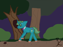 Size: 1280x960 | Tagged: safe, artist:valravnknight, oc, oc only, oc:star thistle, pony, unicorn, forest, male, night, offscreen character, running, solo, stallion, tree