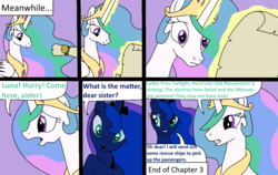 Size: 1003x633 | Tagged: safe, artist:didgereethebrony, princess celestia, princess luna, comic:wreck of the renaissance, g4, scroll